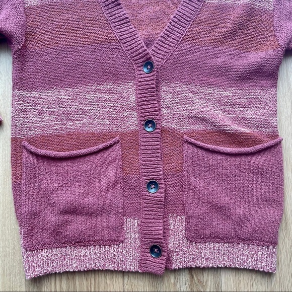 NWT FREE PEOPLE SOUTHPORT  OVERSIZED BEACH CARDIGAN BLUSHES COMBO XS - Picture 8 of 13